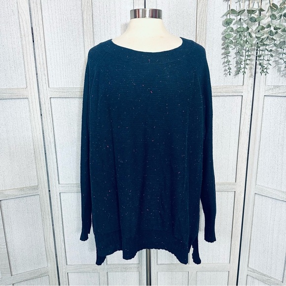 Old Navy Sweaters - Old Navy Cozy Midnight Blue Red Textured Sweater Size XXL Knit Top Lightweight